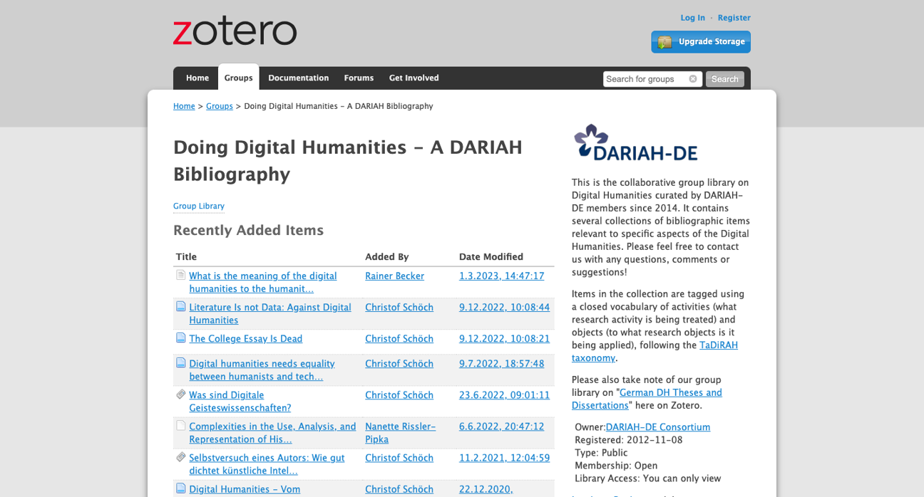 Thumbnail for service Bibliography Doing Digital Humanities