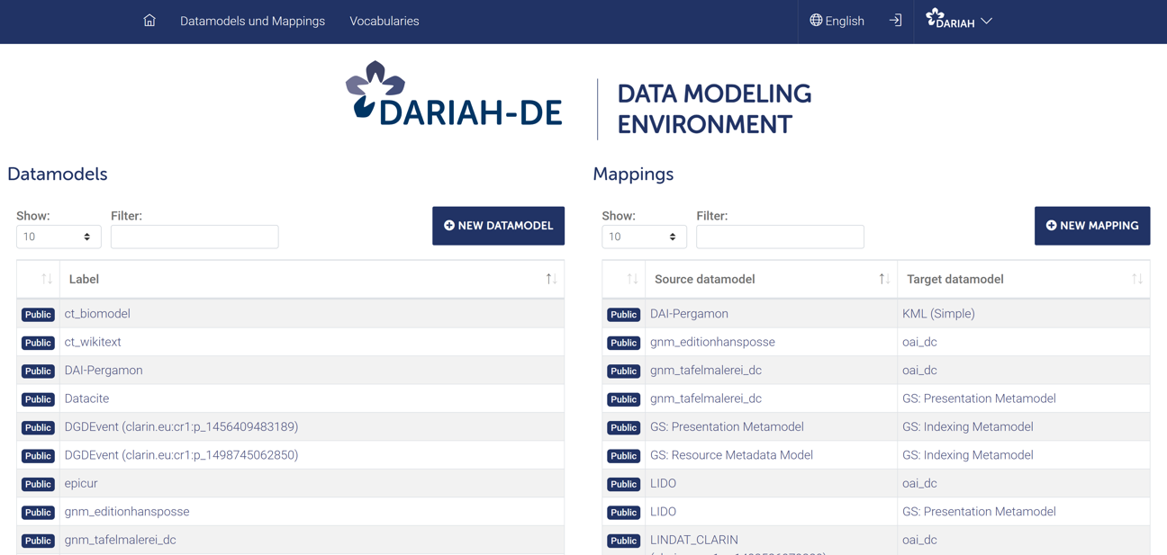 Thumbnail for service DARIAH-DE Data Modeling Environment